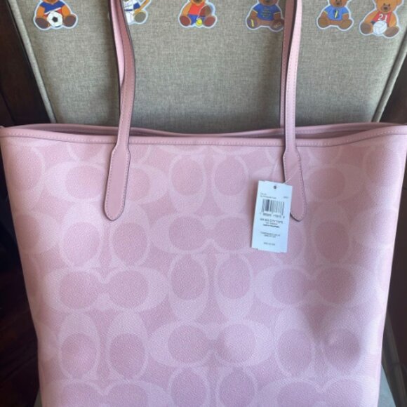 Coach City Tote Bag In Signature Canvas CAL49, powder pink - Picture 2 of 6